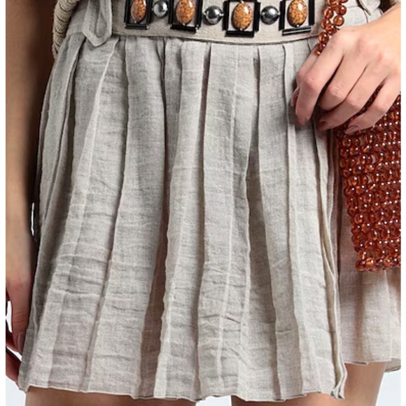 New With Tags Alberta Ferretti Linen Mini Skirt - Picture 4 of 6